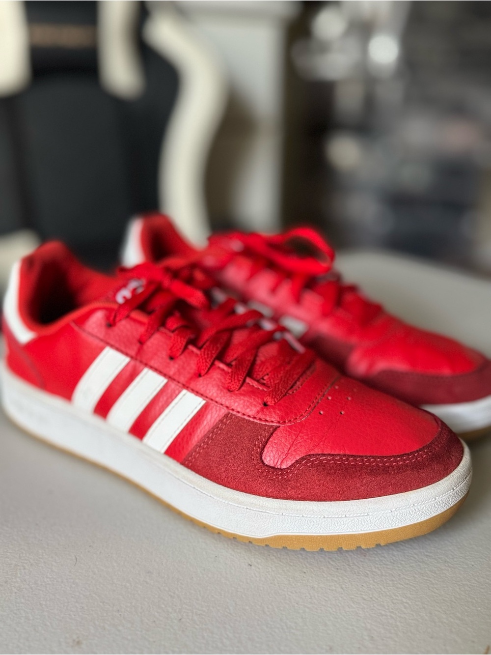 adidas Red and White Casual Men's Sneakers size 11